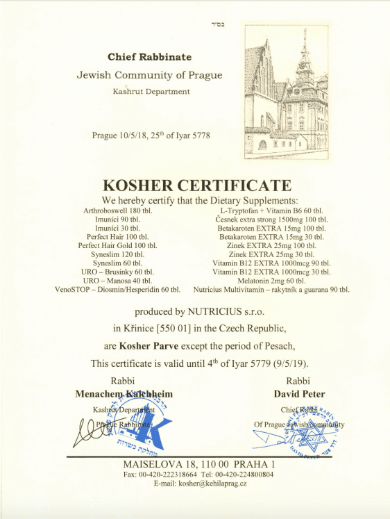 Kosher certifikát